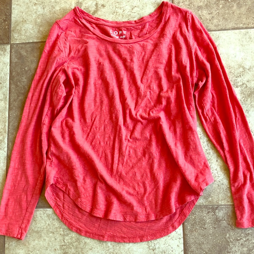 VGUC LOFT long-sleeved salmon shirt